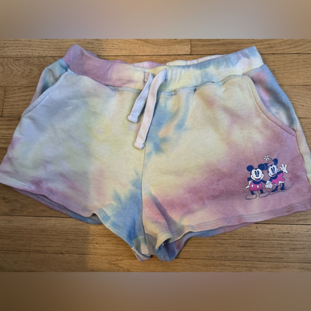 Mickey & Minnie Mouse Tie Dye Shorts size M Draw String
